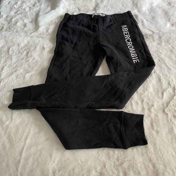abercrombie and fitch black logo sweatpants size extra small XS - Picture 1 of 3